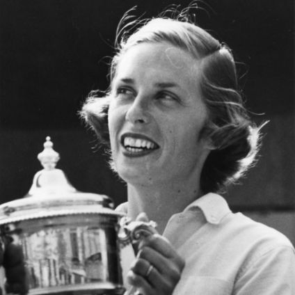 Betty Probasco holding a trophy
